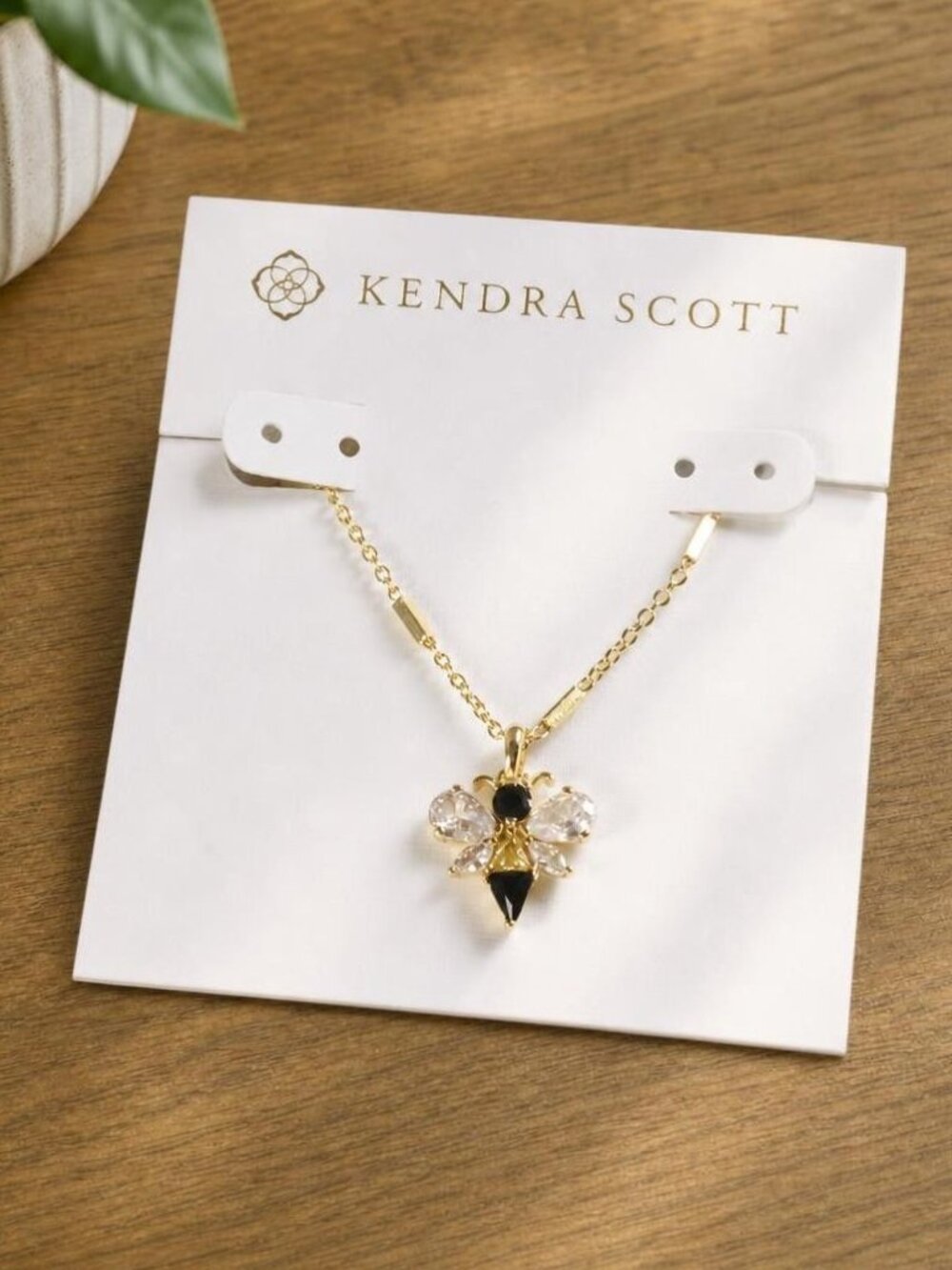 Kendra Scott Bee Gold Crystal Pendant Necklace